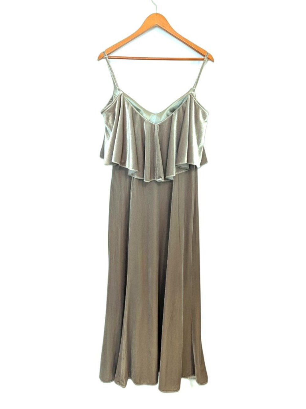 Revelry | Riley Convertible Velvet Dress Formal Sage Green | Size 12 - Picture 6 of 10